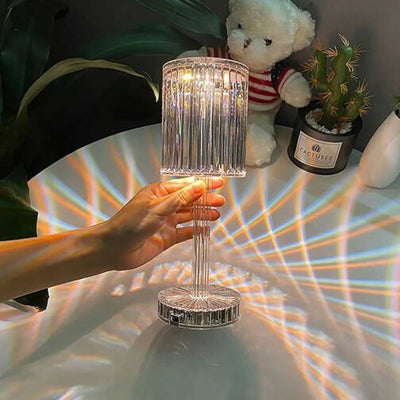 Rgb Crystal Touch Table Lamp, Led Night Light Bedside Lamp With Usb Charging Port For Living Room Bedroom